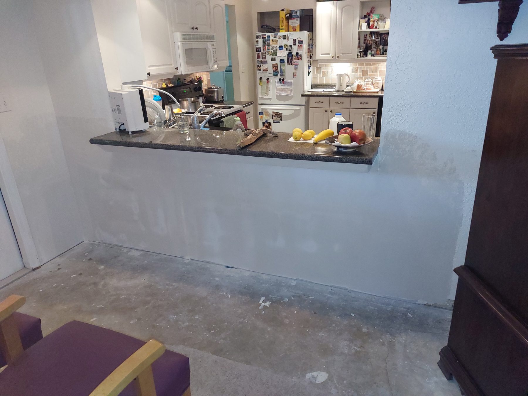 Wall after patching and primer